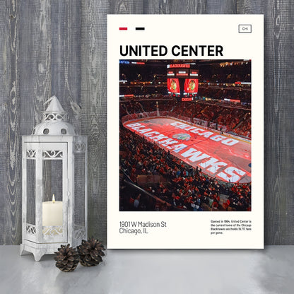 United Center Print, Chicago Blackhawks Stadium Canvas Art, Fan Gifts, Sport Art, Canvas Print Wall Art