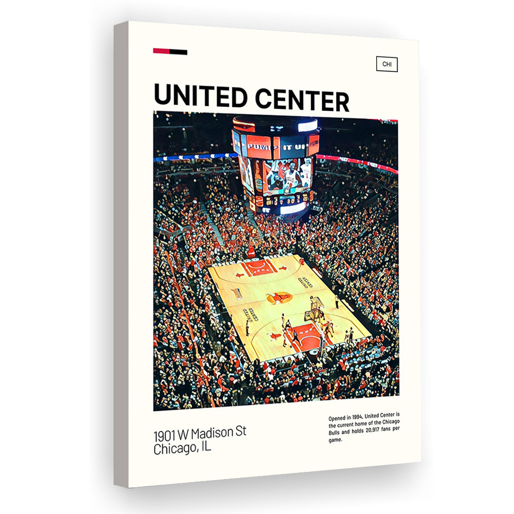 United Center Print, Chicago Bulls Stadium Canvas Art, Fan Gifts, Sport Art, Canvas Print Wall Art