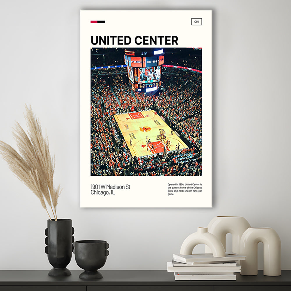 United Center Print, Chicago Bulls Stadium Canvas Art, Fan Gifts, Sport Art, Canvas Print Wall Art