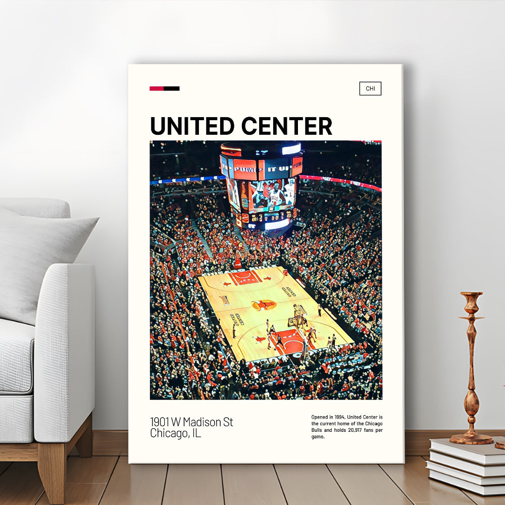 United Center Print, Chicago Bulls Stadium Canvas Art, Fan Gifts, Sport Art, Canvas Print Wall Art