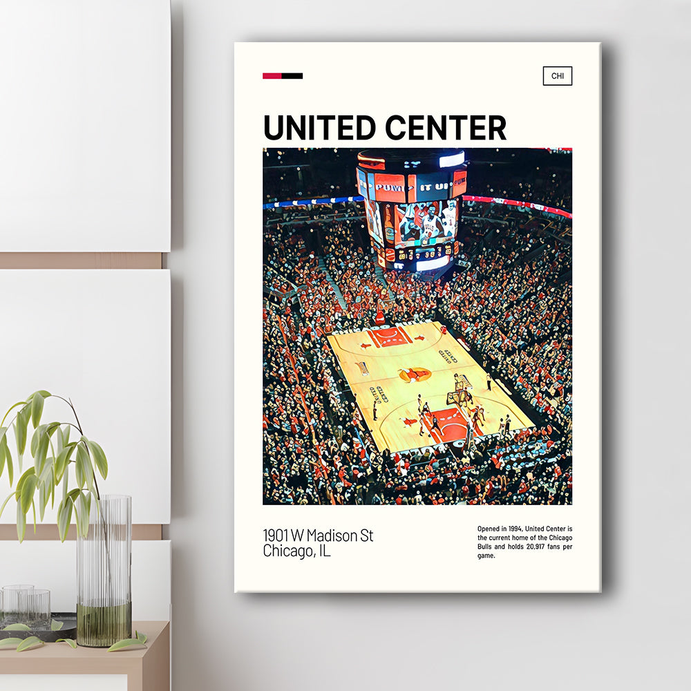 United Center Print, Chicago Bulls Stadium Canvas Art, Fan Gifts, Sport Art, Canvas Print Wall Art