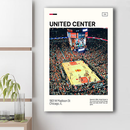United Center Print, Chicago Bulls Stadium Canvas Art, Fan Gifts, Sport Art, Canvas Print Wall Art