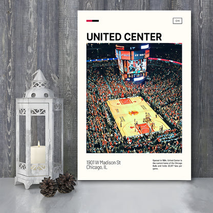 United Center Print, Chicago Bulls Stadium Canvas Art, Fan Gifts, Sport Art, Canvas Print Wall Art