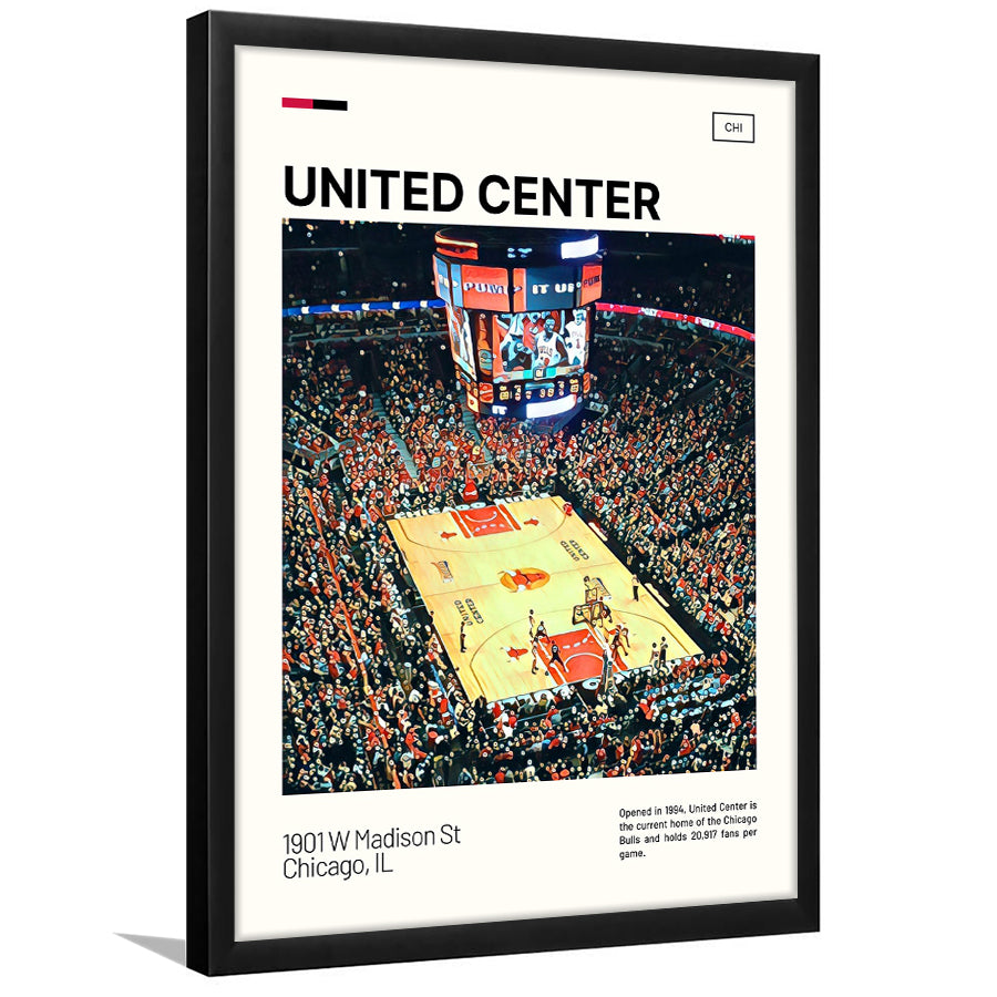 United Center Print, Chicago Bulls Stadium Art, Gifts for him, Sport Art, Framed Art Print Wall Decor