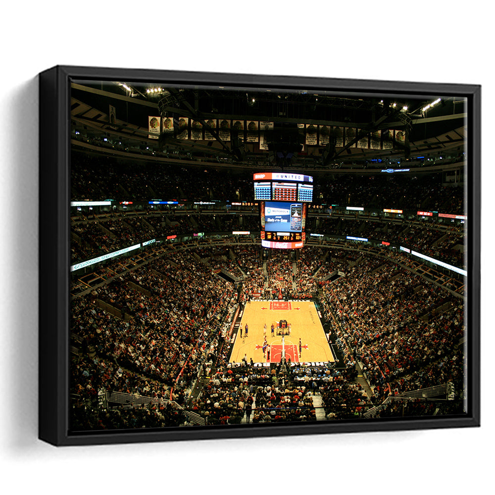 United Center, Stadium Canvas, Sport Art, Framed Canvas Print Wall Art, Floating Frame