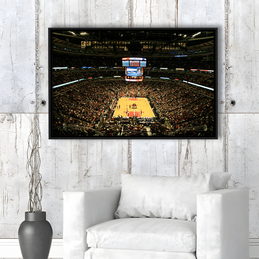 United Center, Stadium Canvas, Sport Art, Framed Canvas Print Wall Art, Floating Frame
