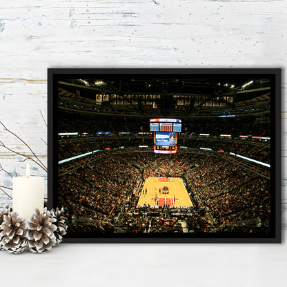 United Center, Stadium Canvas, Sport Art, Framed Canvas Print Wall Art, Floating Frame