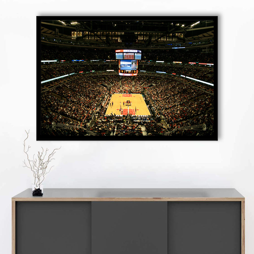 United Center, Stadium Canvas, Sport Art, Gift for him, Framed Art Print Wall Decor, Picture Framed