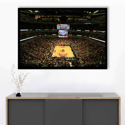 United Center, Stadium Canvas, Sport Art, Gift for him, Framed Art Print Wall Decor, Picture Framed