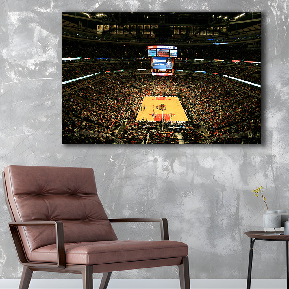 United Center, Stadium Canvas, Sport Art, Gift for him, Man Cave Decor, Art Print, Canvas Print Wall Art