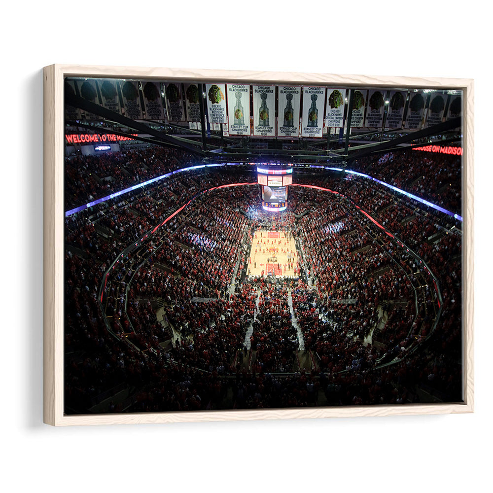 United Center Stadium, Stadium Canvas, Sport Art, Framed Canvas Print Wall Art, Floating Frame