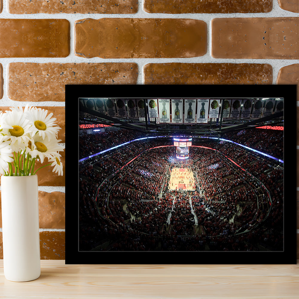 United Center Stadium, Stadium Canvas, Sport Art, Gift for him, Framed Art Print Wall Decor, Picture Framed