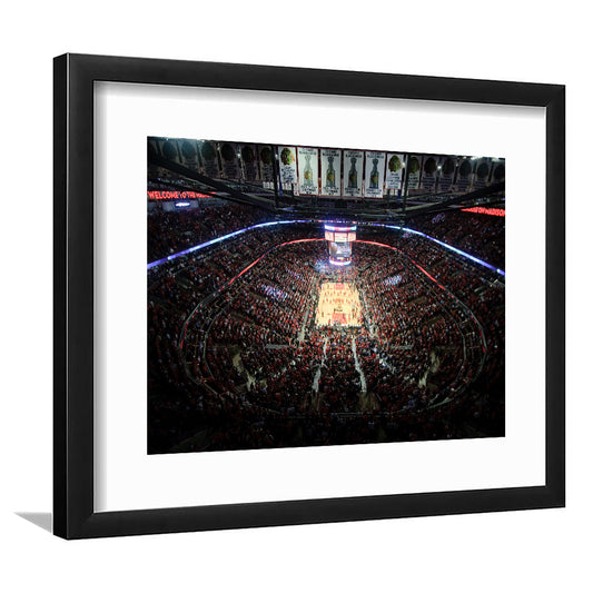 United Center Stadium, Stadium Canvas, Sport Art, Gift for him, White Border Framed Art Print Wall Decor
