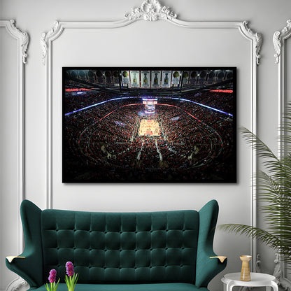 United Center Stadium, Stadium Canvas, Sport Art, Gift for him, Framed Art Print Wall Decor, Picture Framed