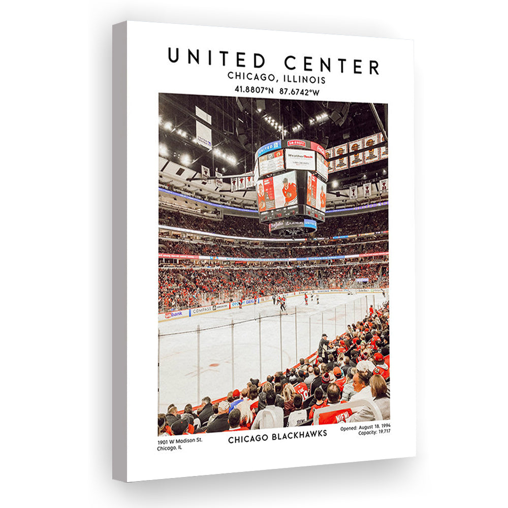 United Center Stadium, Chicago Hockey Stadium Wall Art Print, Sport Art Print, Canvas Prints Wall Art, Man Cave Decor