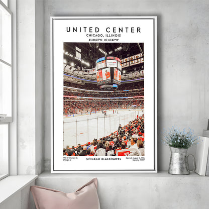 United Center Stadium, Chicago Hockey Stadium Wall Art Print, Sport Art Print, Framed Canvas Prints Wall Art