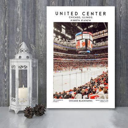 United Center Stadium, Chicago Hockey Stadium Wall Art Print, Sport Art Print, Canvas Prints Wall Art, Man Cave Decor