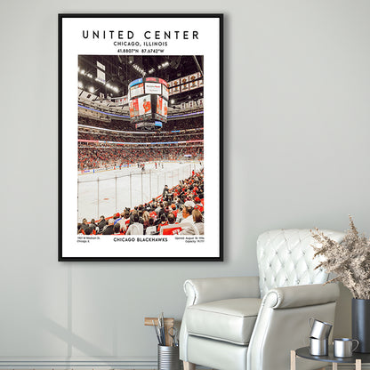 United Center Stadium, Chicago Hockey Stadium Wall Art Print, Sport Art Print, Framed Canvas Prints Wall Art