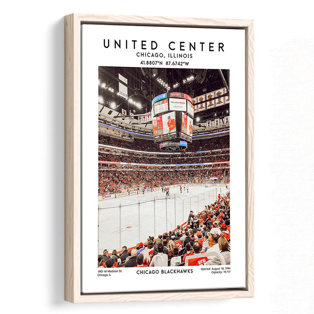United Center Stadium, Chicago Hockey Stadium Wall Art Print, Sport Art Print, Framed Canvas Prints Wall Art