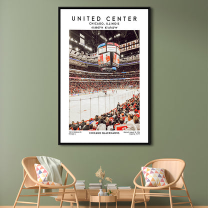 United Center Stadium, Chicago Hockey Stadium Wall Art Print, Sport Art Print, Framed Canvas Prints Wall Art