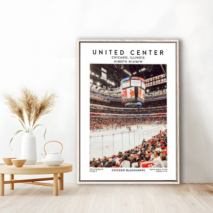 United Center Stadium, Chicago Hockey Stadium Wall Art Print, Sport Art Print, Framed Canvas Prints Wall Art
