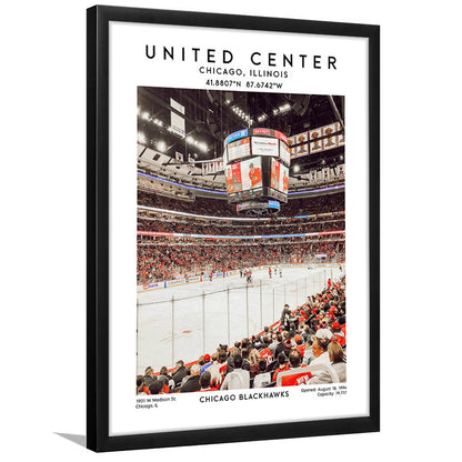 United Center Stadium, Chicago Hockey Stadium Wall Art Print, Sport Art Print, Framed Art Prints Wall Decor