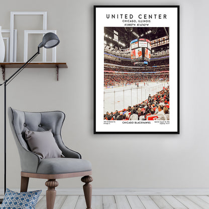 United Center Stadium, Chicago Hockey Stadium Wall Art Print, Sport Art Print, Framed Canvas Prints Wall Art
