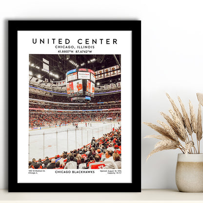 United Center Stadium, Chicago Hockey Stadium Wall Art Print, Sport Art Print, Framed Art Prints Wall Decor
