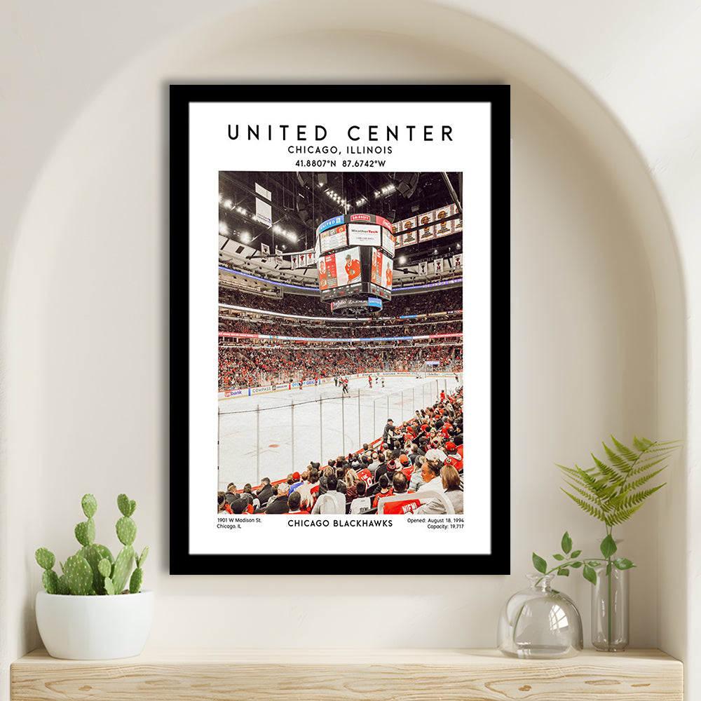 United Center Stadium, Chicago Hockey Stadium Wall Art Print, Sport Art Print, Framed Art Prints Wall Decor