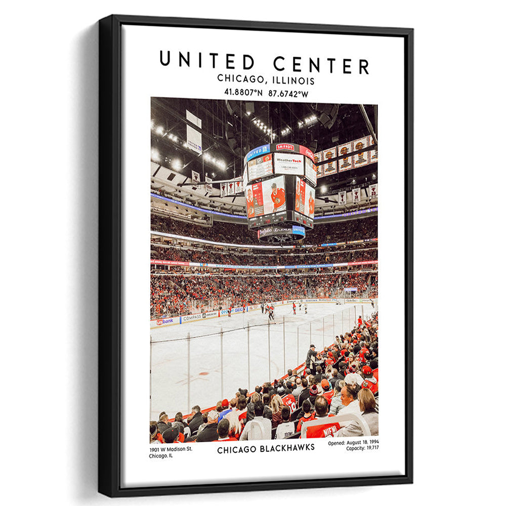 United Center Stadium, Chicago Hockey Stadium Wall Art Print, Sport Art Print, Framed Canvas Prints Wall Art