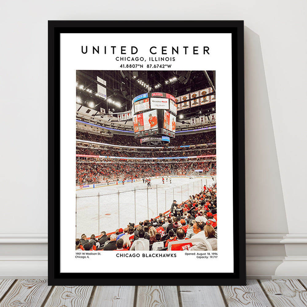 United Center Stadium, Chicago Hockey Stadium Wall Art Print, Sport Art Print, Framed Canvas Prints Wall Art