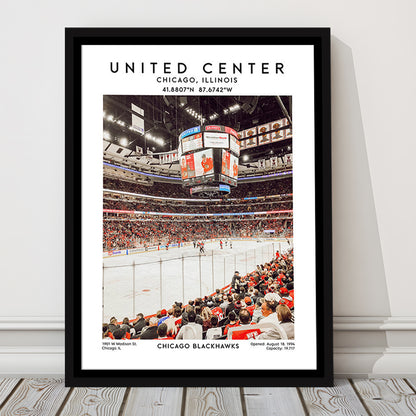 United Center Stadium, Chicago Hockey Stadium Wall Art Print, Sport Art Print, Framed Canvas Prints Wall Art