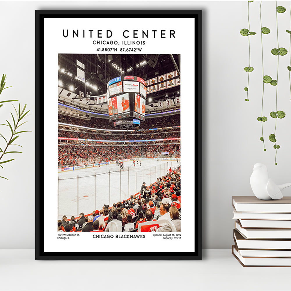 United Center Stadium, Chicago Hockey Stadium Wall Art Print, Sport Art Print, Framed Canvas Prints Wall Art