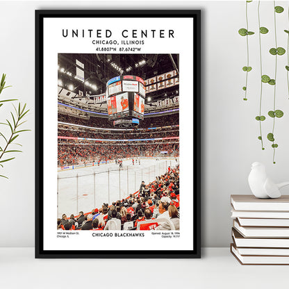 United Center Stadium, Chicago Hockey Stadium Wall Art Print, Sport Art Print, Framed Canvas Prints Wall Art