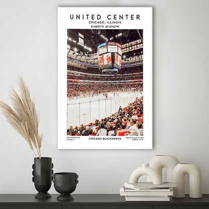 United Center Stadium, Chicago Hockey Stadium Wall Art Print, Sport Art Print, Canvas Prints Wall Art, Man Cave Decor