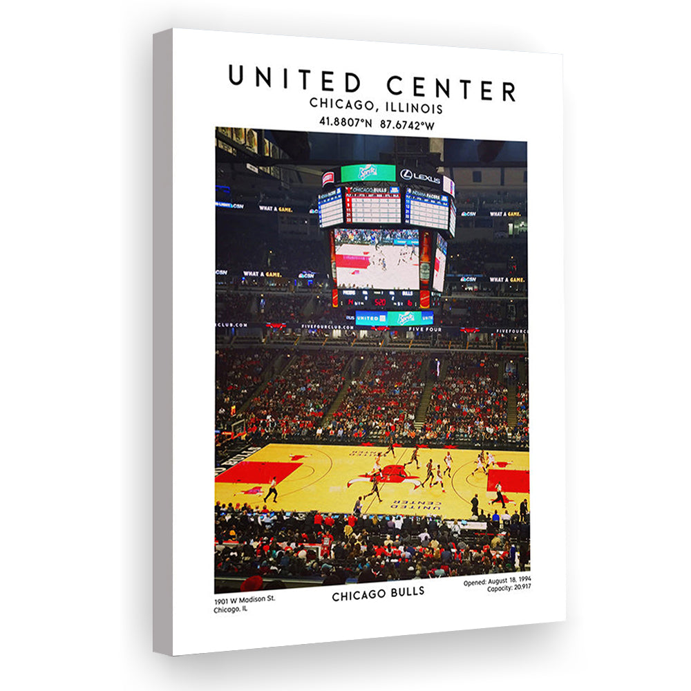 United Center Stadium, Bulls Basketball Stadium Wall Art Print, Sport Art Print, Canvas Prints Wall Art, Man Cave Decor