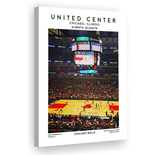 United Center Stadium, Bulls Basketball Stadium Wall Art Print, Sport Art Print, Canvas Prints Wall Art, Man Cave Decor