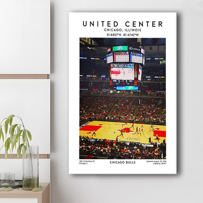 United Center Stadium, Bulls Basketball Stadium Wall Art Print, Sport Art Print, Canvas Prints Wall Art, Man Cave Decor