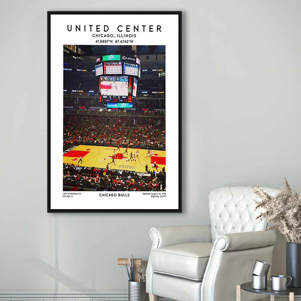 United Center Stadium, Bulls Basketball Stadium Wall Art Print, Sport Art Print, Framed Canvas Prints Wall Art