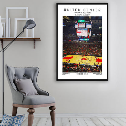 United Center Stadium, Bulls Basketball Stadium Wall Art Print, Sport Art Print, Framed Canvas Prints Wall Art