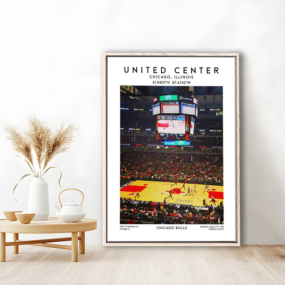 United Center Stadium, Bulls Basketball Stadium Wall Art Print, Sport Art Print, Framed Canvas Prints Wall Art