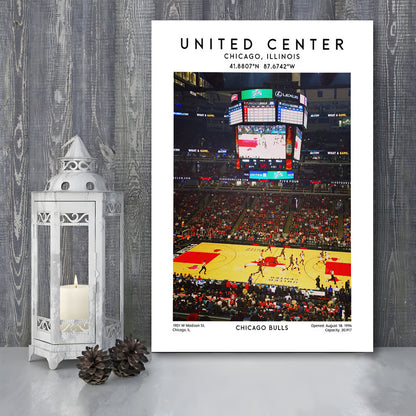 United Center Stadium, Bulls Basketball Stadium Wall Art Print, Sport Art Print, Canvas Prints Wall Art, Man Cave Decor