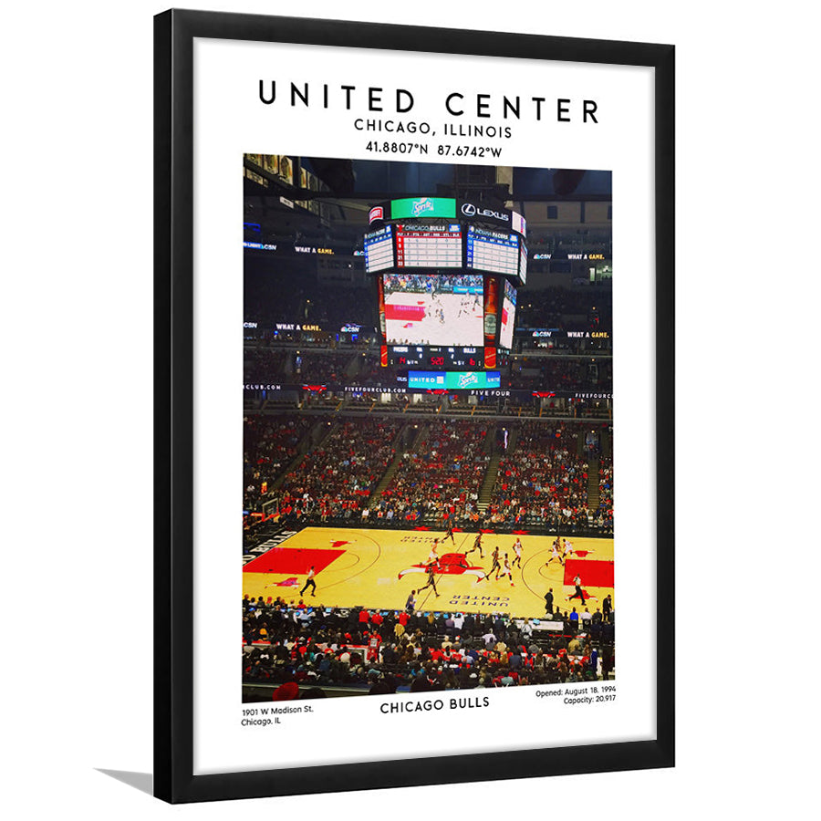 United Center Stadium, Bulls Basketball Stadium Wall Art Print, Sport Art Print, Framed Art Prints Wall Decor