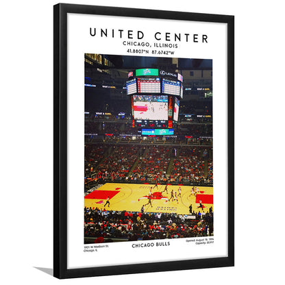 United Center Stadium, Bulls Basketball Stadium Wall Art Print, Sport Art Print, Framed Art Prints Wall Decor