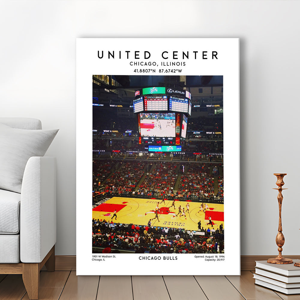 United Center Stadium, Bulls Basketball Stadium Wall Art Print, Sport Art Print, Canvas Prints Wall Art, Man Cave Decor