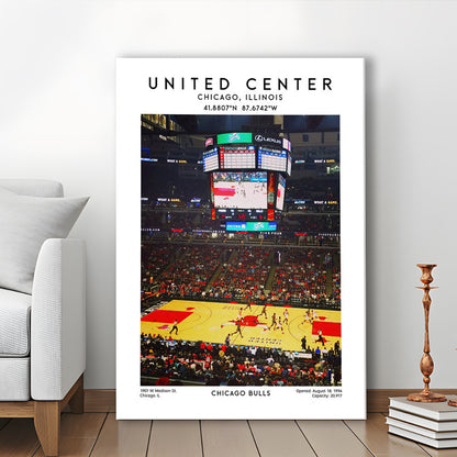 United Center Stadium, Bulls Basketball Stadium Wall Art Print, Sport Art Print, Canvas Prints Wall Art, Man Cave Decor
