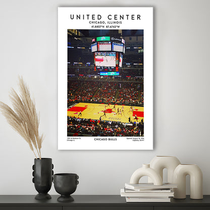 United Center Stadium, Bulls Basketball Stadium Wall Art Print, Sport Art Print, Canvas Prints Wall Art, Man Cave Decor