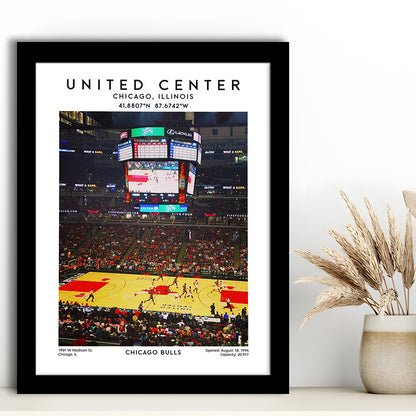 United Center Stadium, Bulls Basketball Stadium Wall Art Print, Sport Art Print, Framed Art Prints Wall Decor