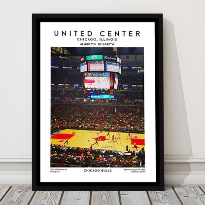 United Center Stadium, Bulls Basketball Stadium Wall Art Print, Sport Art Print, Framed Canvas Prints Wall Art