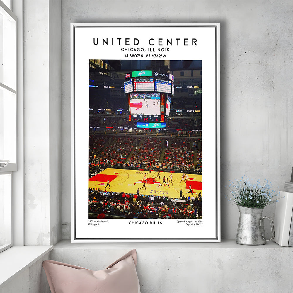 United Center Stadium, Bulls Basketball Stadium Wall Art Print, Sport Art Print, Framed Canvas Prints Wall Art